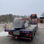 The block Hallindens Granit (abot 5 T arriving at the KKV-B. ©Uddenskulptur Hunnebostrand, Sweden
