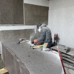 Roland H&ouml;ft working on the first day. ©Uddenskulptur Hunnebostrand, Sweden